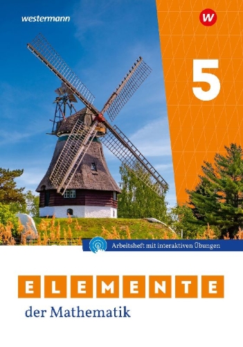 Buchcover und Innenansicht für das Buch: Elemente der Mathematik SI 5. Arbeitsheft mit interaktiven Übungen. Für Niedersachsen