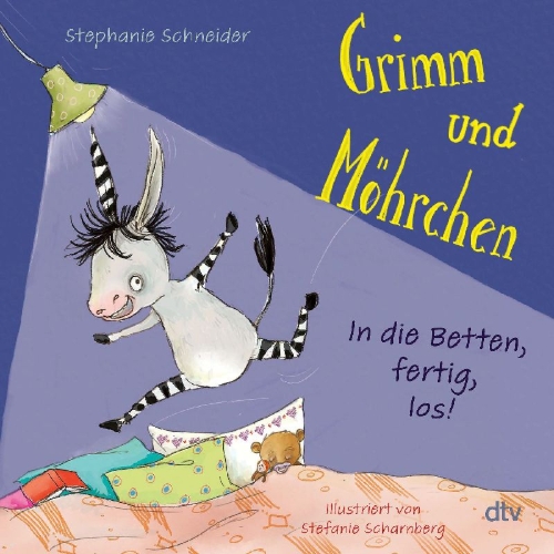 Buchcover und Innenansicht für das Buch: Grimm und Möhrchen - In die Betten, fertig, los!