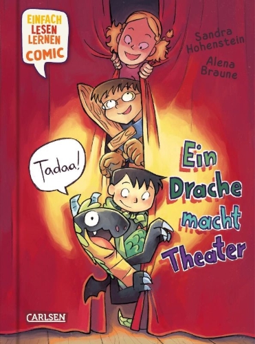 Buchcover und Innenansicht für das Buch: Erstleser Kindercomic: Ein Drache macht Theater