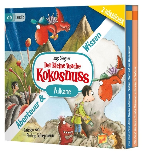 Buchcover und Innenansicht für das Buch: Der kleine Drache Kokosnuss - Abenteuer & Wissen - Vulkane 07