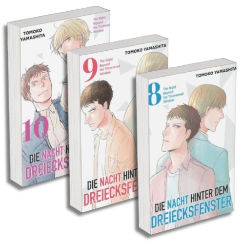 Buchcover und Innenansicht für das Buch: Die Nacht hinter dem Dreiecksfenster - The Night Beyond the Tricornered Window: Manga Pack 3