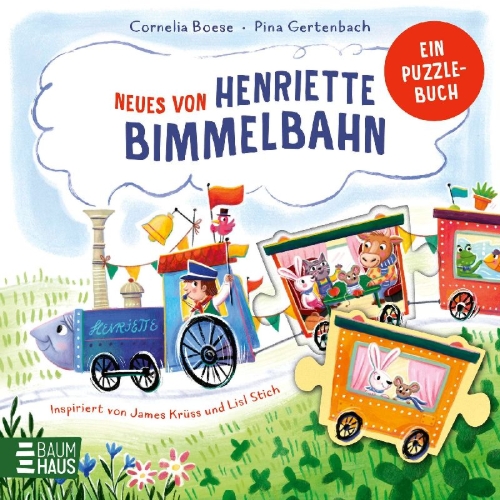 Buchcover und Innenansicht für das Buch: Neues von Henriette Bimmelbahn - ein Puzzlebuch