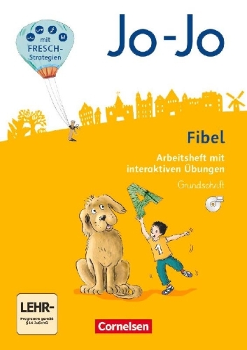 Buchcover und Innenansicht für das Buch: Jo-Jo Fibel 1. Schuljahr - Allgemeine Ausgabe 2016. Arbeitsheft mit interaktiven Übungen - In Grundschrift mit Einlegern