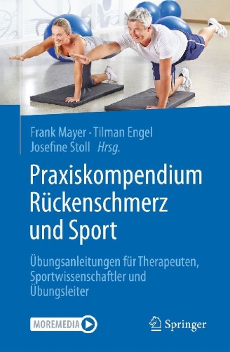 Buchcover und Innenansicht für das Buch: Praxiskompendium Rückenschmerz und Sport