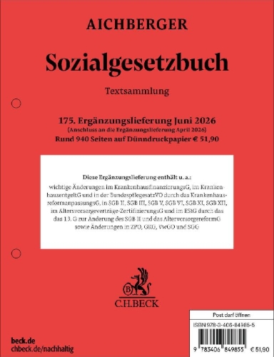 Buchcover und Innenansicht für das Buch: Sozialgesetzbuch  175. Ergänzungslieferung