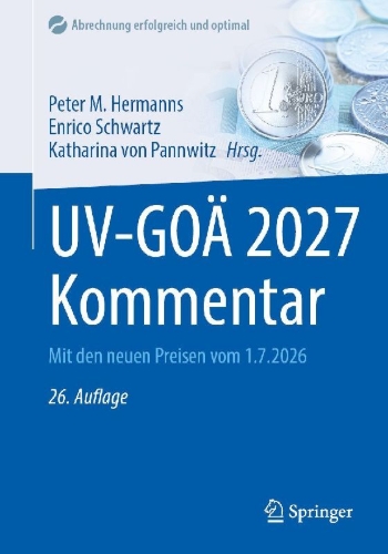Buchcover und Innenansicht für das Buch: UV-GOÄ 2027 Kommentar