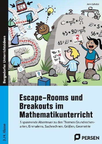 Buchcover und Innenansicht für das Buch: Escape-Rooms und Breakouts im Mathematikunterricht