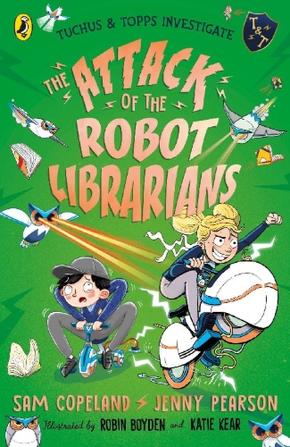 Buchcover und Innenansicht für das Buch: The Attack of the Robot Librarians