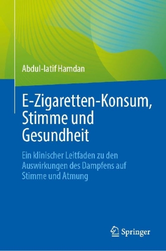 Buchcover und Innenansicht für das Buch: E¿Zigaretten-Konsum, Stimme und Gesundheit