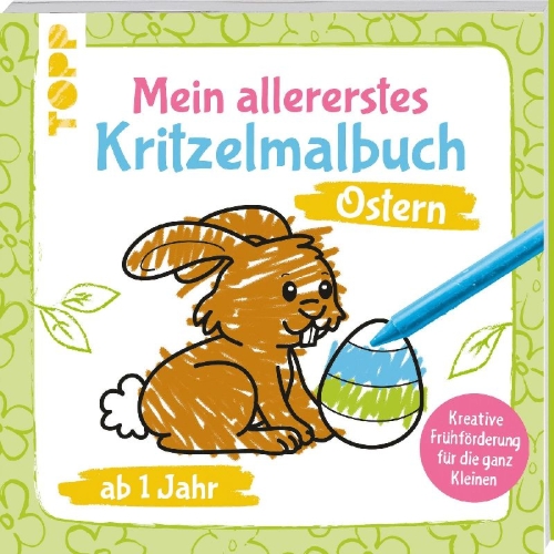 Buchcover und Innenansicht für das Buch: Mein allererstes Kritzelmalbuch Ostern