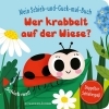 Buchcover und Innenansicht für das Buch: Mein Schieb & Guck-mal-Buch: Wer krabbelt auf der Wiese?