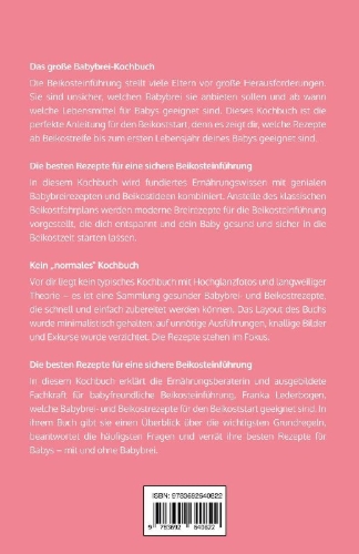 Buchcover und Innenansicht für das Buch: Babybrei und Beikostrezepte