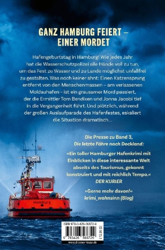 Buchcover und Innenansicht für das Buch: Tatort Hafen - Der Tote von Lagerhaus F