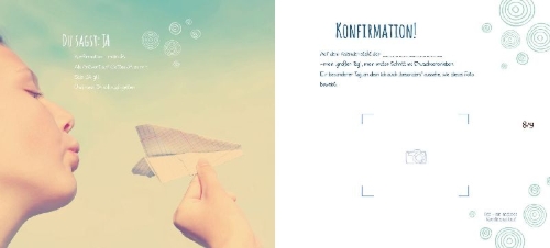 Buchcover und Innenansicht für das Buch: Meine Konfirmation - Erinnerungsalbum