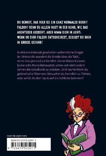 Buchcover und Innenansicht für das Buch: 1000 Gefahren in der Schule des Schreckens