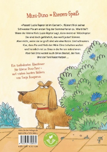 Buchcover und Innenansicht für das Buch: Luzie Raptor. Ferien mit Dino