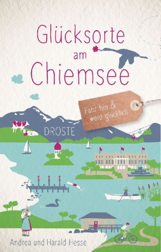 Buchcover und Innenansicht für das Buch: Glücksorte am Chiemsee