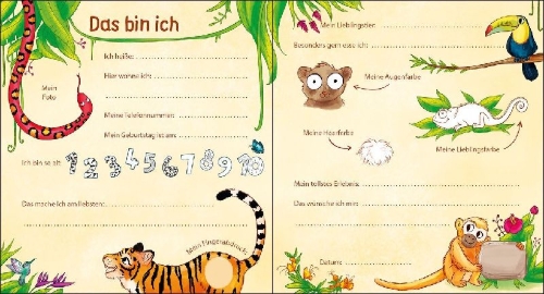 Buchcover und Innenansicht für das Buch: Meine Kindergarten-Freunde (Magische Wesen, Tiere & Co.)
