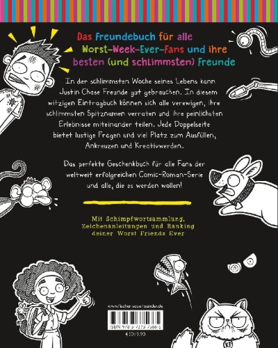 Buchcover und Innenansicht für das Buch: Worst Week Ever - Meine Freunde