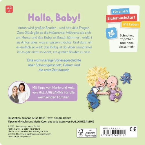Buchcover und Innenansicht für das Buch: Willkommen, kleines Baby