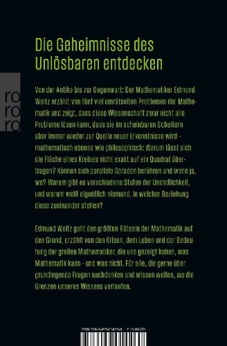 Buchcover und Innenansicht für das Buch: Fünf unlösbare Rätsel der Mathematik