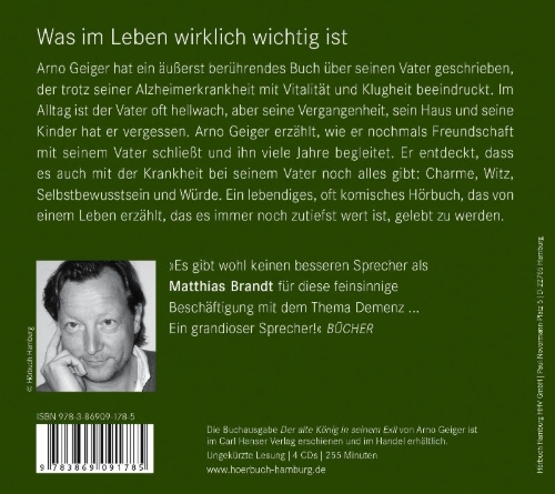 Buchcover und Innenansicht für das Buch: Der alte König in seinem Exil