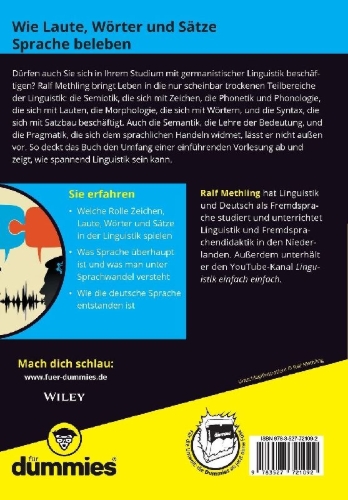 Buchcover und Innenansicht für das Buch: Germanistische Linguistik für Dummies