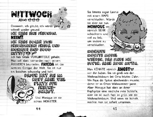 Buchcover und Innenansicht für das Buch: Meine krasse Monsterklasse - Kettenrasseln mit Kellerasseln