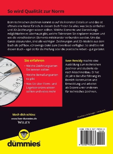 Buchcover und Innenansicht für das Buch: Technisches Zeichnen für Dummies