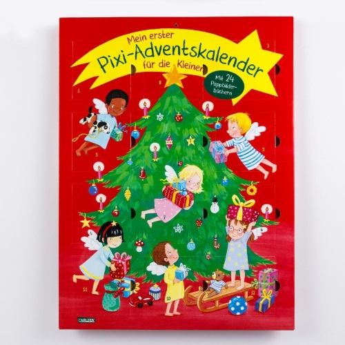 Buchcover und Innenansicht für das Buch: Mein erster Pixi-Adventskalender für die Kleinen - mit 24 Pappbilderbüchern - 2026