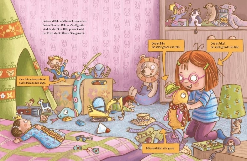 Buchcover und Innenansicht für das Buch: Fritzi und Bille - Bloß nicht in die Waschmaschine