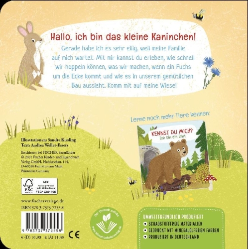 Buchcover und Innenansicht für das Buch: Kennst du mich? Ich bin ein Kaninchen!