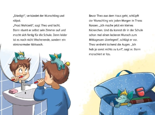 Buchcover und Innenansicht für das Buch: Der Wunschling - Freundschaft ist wie Zitroneneis