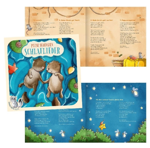 Buchcover und Innenansicht für das Buch: Öhrchen auf! Meine schönsten Schlaflieder (Audio-CD)