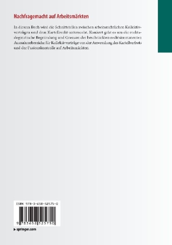 Buchcover und Innenansicht für das Buch: Nachfragemacht auf Arbeitsmärkten