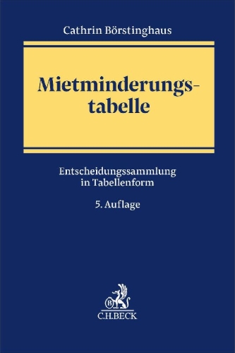 Buchcover und Innenansicht für das Buch: Mietminderungstabelle