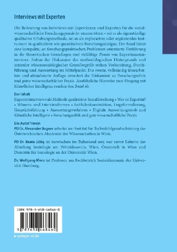 Buchcover und Innenansicht für das Buch: Interviews mit Experten