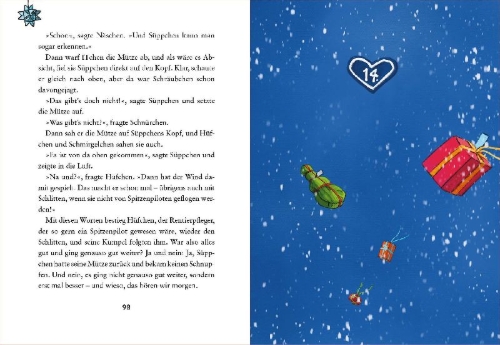 Buchcover und Innenansicht für das Buch: Wie die Wichtelinnen Weihnachten retteten