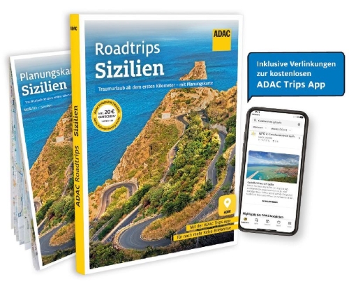 Buchcover und Innenansicht für das Buch: ADAC Roadtrips - Sizilien