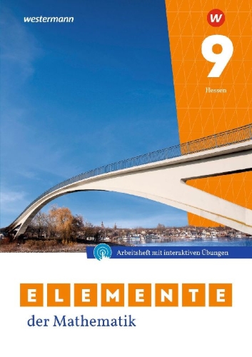 Buchcover und Innenansicht für das Buch: Elemente der Mathematik SI 9. Arbeitsheft mit Lösungen und Interaktiven Übungen. Für Gymnasien in Hessen