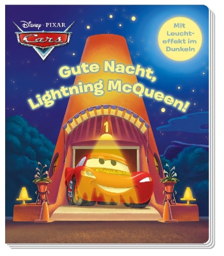 Buchcover und Innenansicht für das Buch: Disney PIXAR Cars: Gute Nacht, Lightning McQueen!