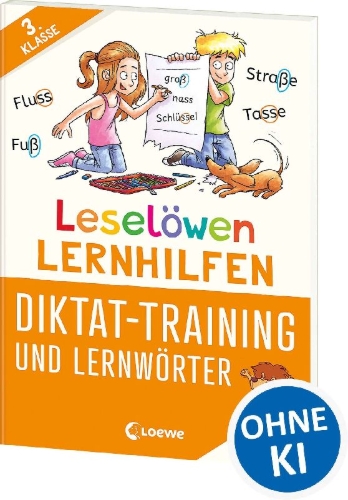 Buchcover und Innenansicht für das Buch: Leselöwen Lernhilfen - Diktat-Training und Lernwörter - 3. Klasse