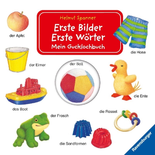 Buchcover und Innenansicht für das Buch: Erste Bilder - Erste Wörter: Mein Gucklochbuch
