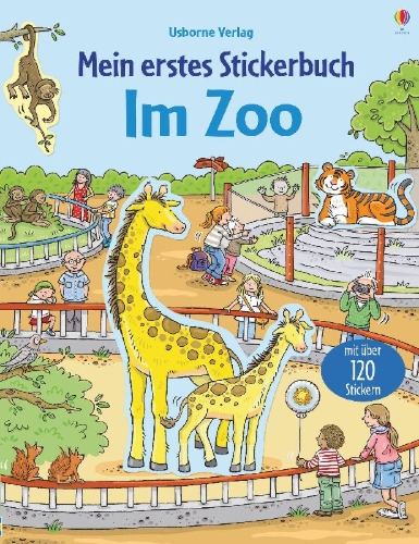 Buchcover und Innenansicht für das Buch: Mein erstes Stickerbuch: Im Zoo