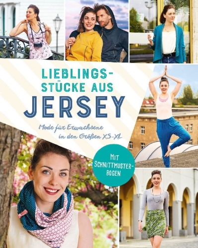 Buchcover und Innenansicht für das Buch: Lieblingsstücke aus Jersey - Mode für Erwachsene in den Größen XS-XL