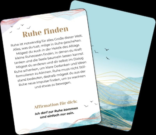 Buchcover und Innenansicht für das Buch: Affirmationskarten: Segenswünsche für deinen Weg