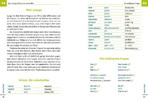 Buchcover und Innenansicht für das Buch: Reise Know-How Sprachführer  Ungarisch - Wort für Wort