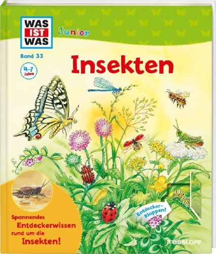 Buchcover und Innenansicht für das Buch: WAS IST WAS Junior Band 33. Insekten