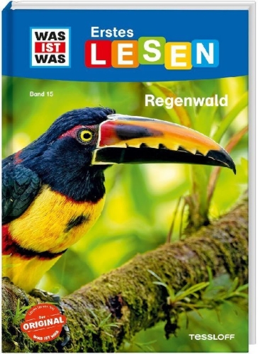 Buchcover und Innenansicht für das Buch: WAS IST WAS Erstes Lesen Band 15. Regenwald