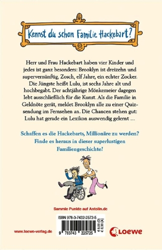 Buchcover und Innenansicht für das Buch: Crazy Family (Band 1) - Die Hackebarts räumen ab!